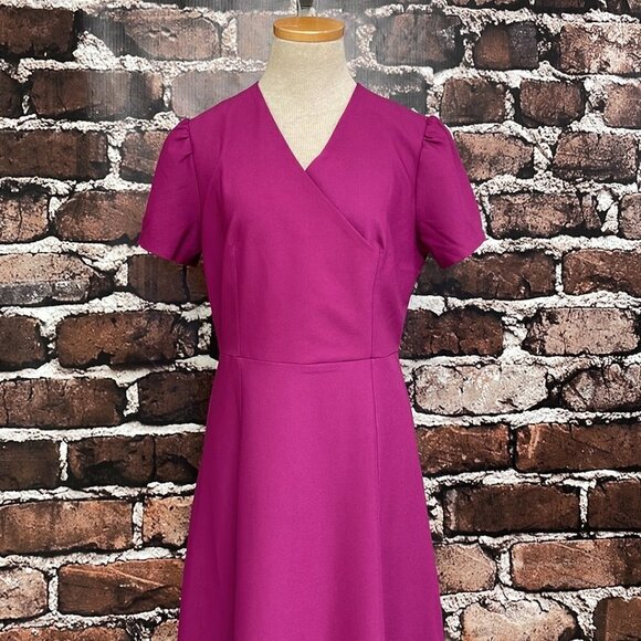 Daisy Dapper Retro Dress A-Line Midi V Neck Purple NWT Size Large L - Picture 7 of 16